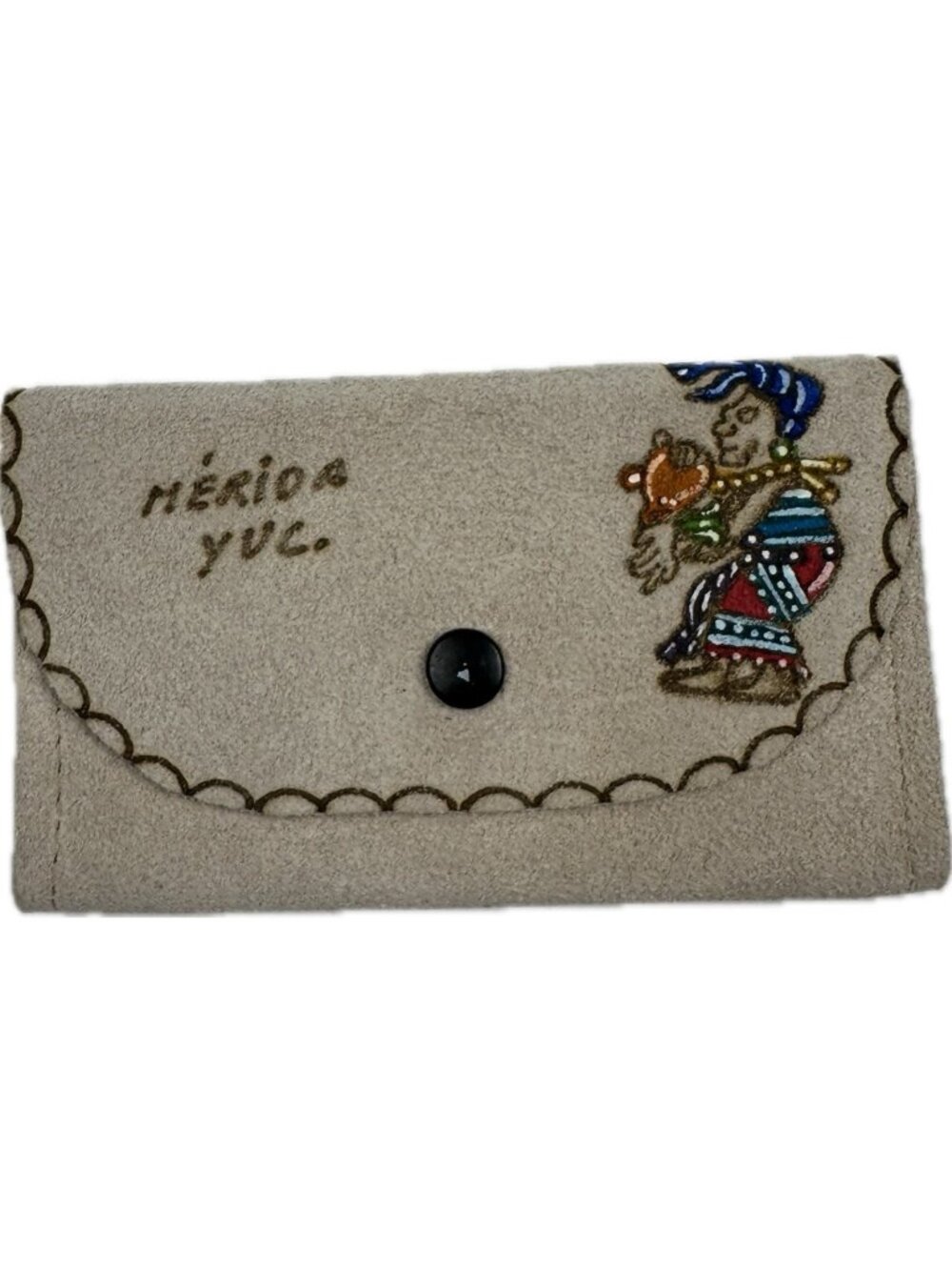 Handmade Leather Coin Purse Mérida Yucatán Mexico Folk Art Wallet Pouch